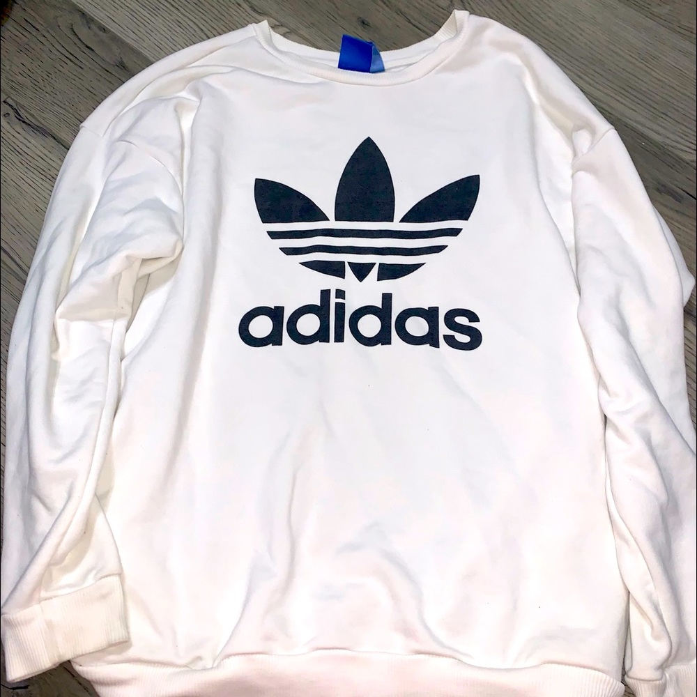 white adidas sweatshirt